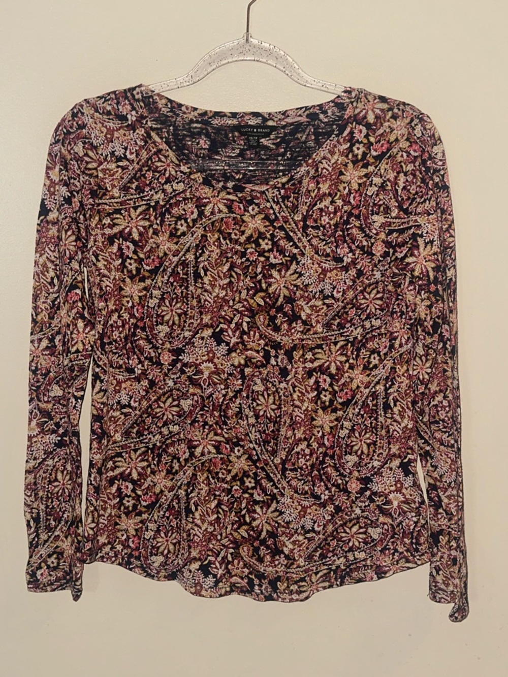 Lucky Brand‎ XS Floral Paisley Long Sleeved Top